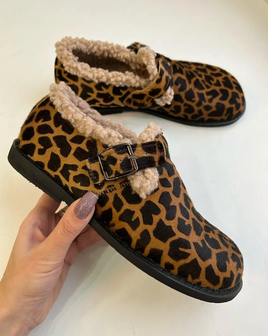 Anatomical Clogs Women Handmade Suede Winter Fur Lined